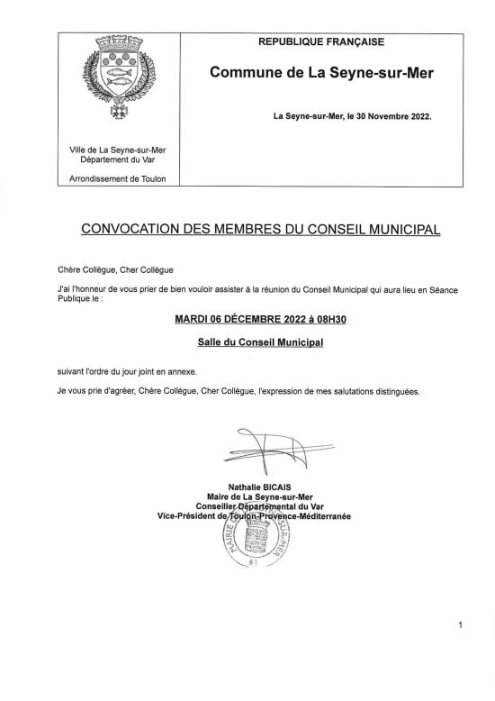 L'Ordre du Jour du 06/12/2022