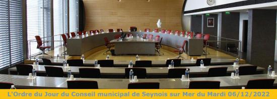 Conseil municipal Seynois du Mardi 06/12/2022