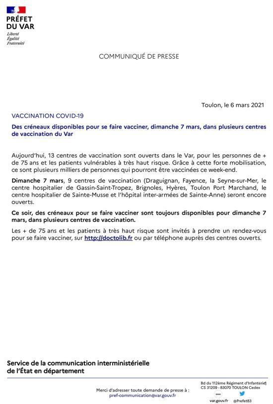 com presse préfecture 060321