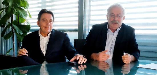 Franck Dondeinas, P.-D.G. du groupe Quartus, et Marc Vuillemot