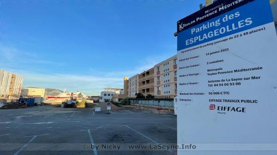 Agrandissement du Parking des Esplageolles (Passage de 22 à 40 Places) par la MÉTROPOLE TOULON PROVENCE MÉDITERRANÉE