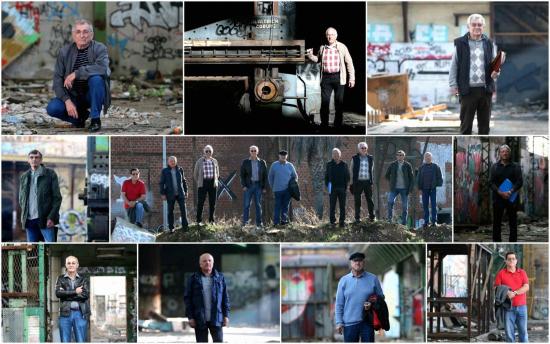 Atelier Mécanique La Seyne sur Mer - Neuf collègues ont pris la pose sur leur ancien lieu de travail, devant l'objectif du photographe Luc Boutria