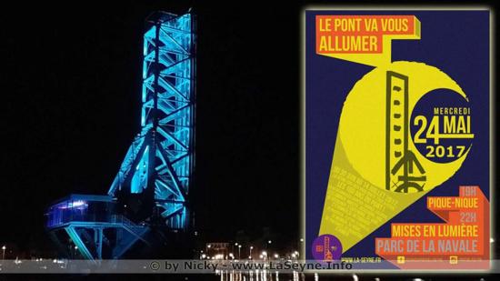 La Seyne sur Mer - Le Pont levant de 100 ans est mis en Lumière - voir le Photos et la Vidéo sur