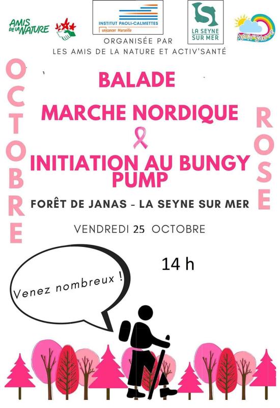Octobre rose: balade et marche nordique le 25/10/2019 à Janas