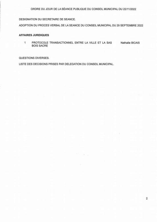 La Seyne: L'Ordre du Jour du Conseil Municipal du Mardi 22/11/2022