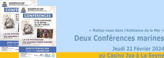 La Seyne: Deux Conférences données par l'Académie du Var, ce 22/02/2024