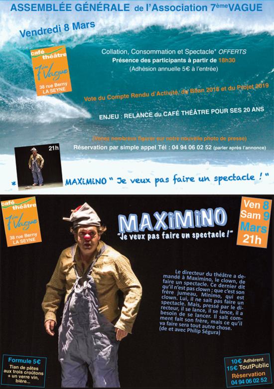 AG de l’Association 7èmeVAGUE le 08 et Maximino les 08 & 09 Mars 2019