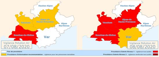 AtmoSud: Vigilance à la Pollution de l'Air pour le 08/08/2020
