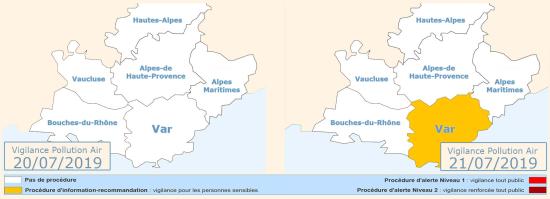 Vigilance Pollution Air: Information pour le 21/07/2019