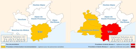 Vigilance Pollution Air: Le 21 et 22 Juillet 2019 à La Seyne