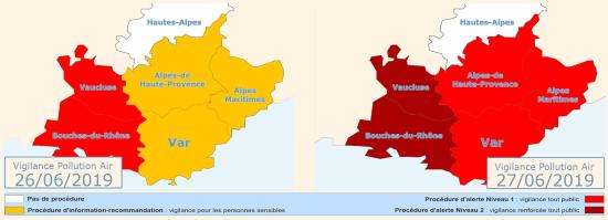 Vigilance Pollution Air: Alerte Niveau 1 pour le 27 Juin 2019 à La Seyne