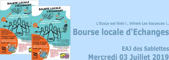 Une Bourse locale d'Echanges, le 03 Juillet 2019 aux Sablettes