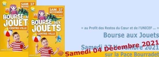 Bourse aux Jouets: Samedi 27 Novembre 2021 au Centre-Ville