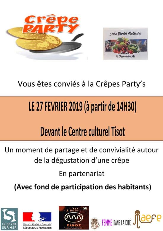 Une Crêpes Party, le 27/02/2019 devant le Centre Culturel Tisot