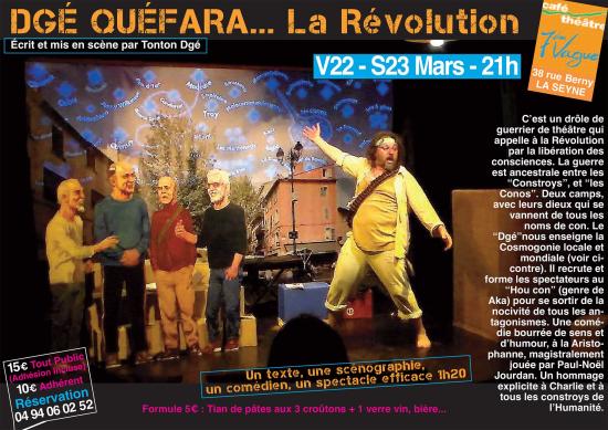 DGÉ QUÉFARA: La Révolution, les V22 - S23 Mars 2019 au Café-Théâtre 7ème Vague