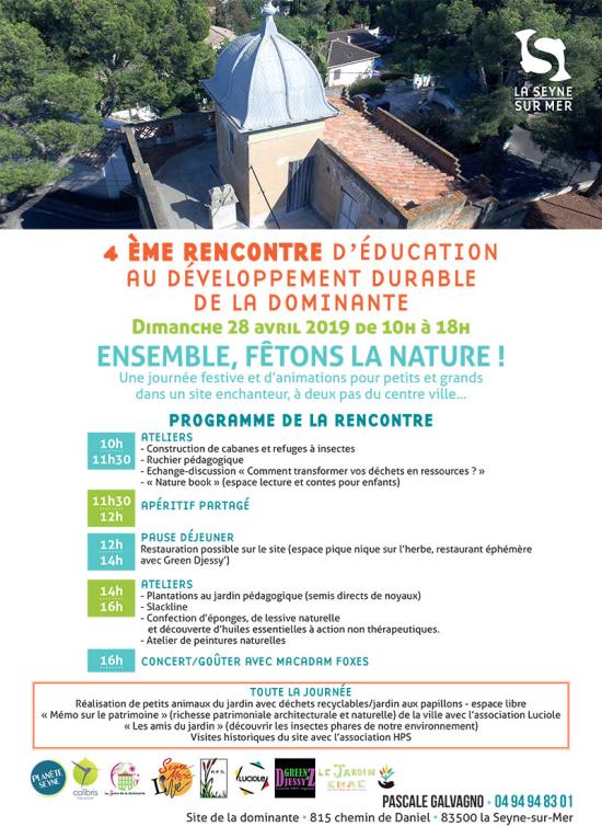 La 4ème Rencontre d’Education au Développement durable de la Dominante, le Dimanche 28 Avril 2019