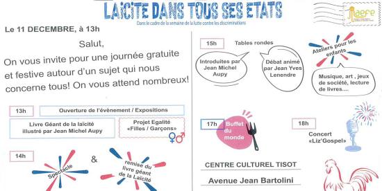 Citoyenneté: « La Laïcité dans tous ses Etats », le 11 Décembre 2021 au Centre culturel Tisot