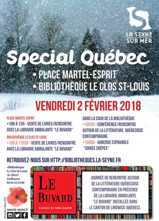 Une Librairie québécoise ambulante à La Seyne sur Mer, le 02/02/2017