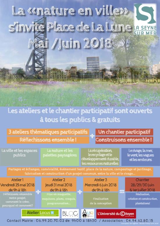La «Nature en Ville» s’invite Place de la Lune en Mai et Juin 2018 à La Seyne sur Mer