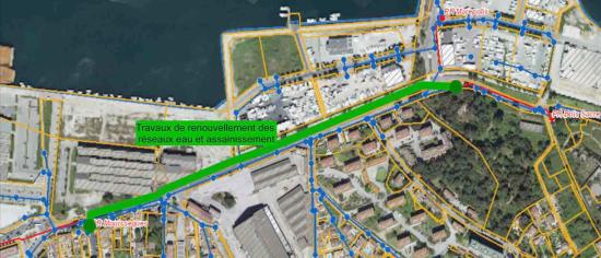 Travaux d'Assainissement Cours Toussaint Merle et Corniche Giovannini à partir du Lundi 04 Mars 2019