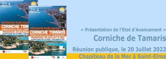 Réunion publique: Présentation de l'Etat d'Avancement du Projet de la Corniche de Tamaris, le 20/07/2022