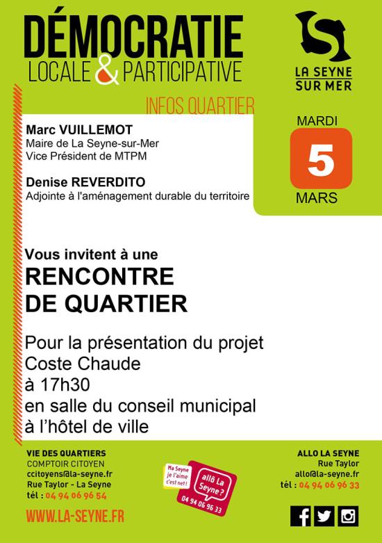 Quartier: Présentation du Projet Coste Chaude, le 05 Mars 2019
