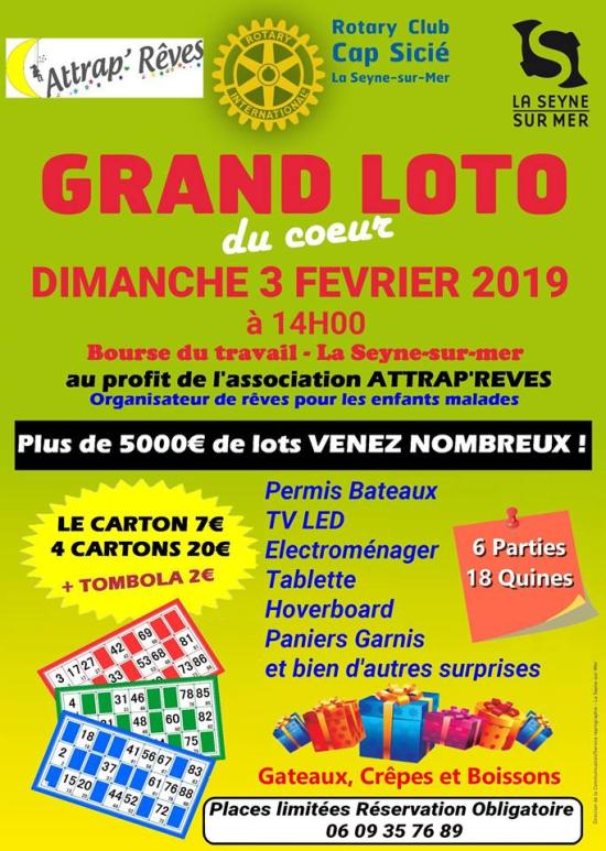 Grand Loto du Cœur par le Rotary Club Cap Sicié