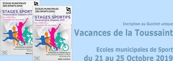 Vacances de la Toussaint 2019: Inscriptions aux Ecoles municipales de Sport