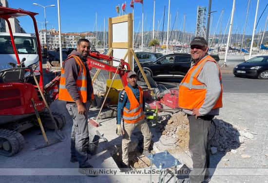 Men at work sur le Port de La Seyne