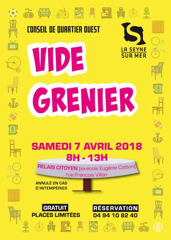  La Seyne - Vide-Grenier du Relais citoyen du Conseil de Quartier Ouest 07/04/2018