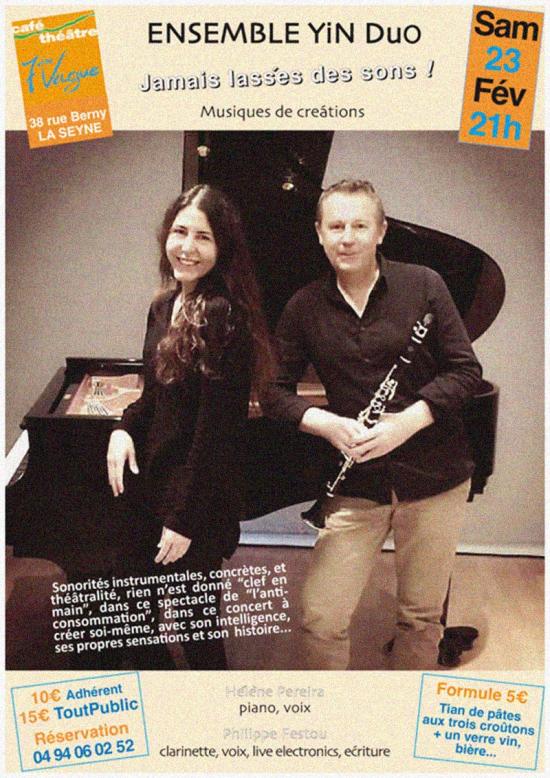 Ensemble Yin Duo - Jamais lassés des Sons !.. Le 23/02/2019 live sur Seyne