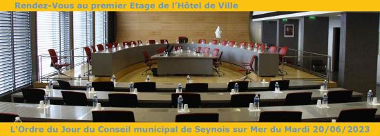 L'Ordre du Jour du Conseil municipal Seynois du Mardi 20/06/2023