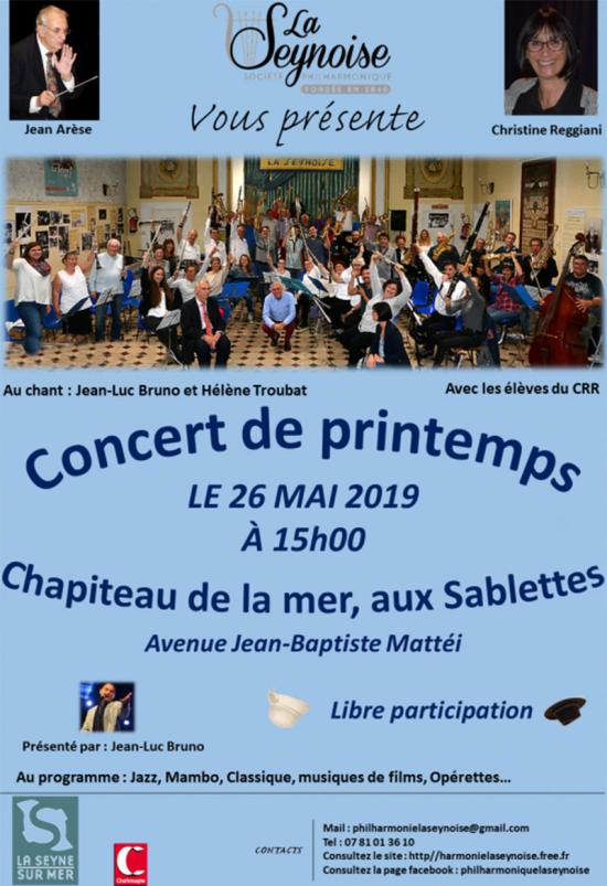 Concert de Printemps de la Philharmonique La Seynoise, le 26 Mai 2019