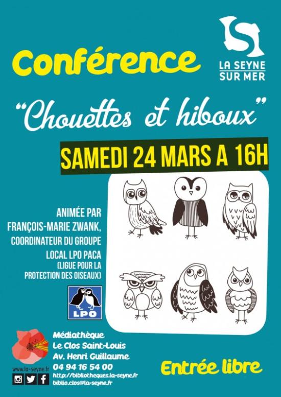 La Seyne au Printemps: Conférence “Chouettes et hiboux”