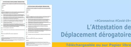 #Coronavirus #Covid19 L'Attestation de Déplacement dérogatoire