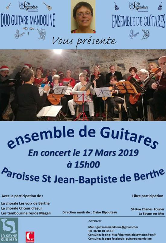 Concert: Ensemble de Guitares de La Seynoise, le 17 Mars 2019