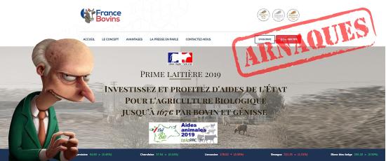 Une Arnaque aux Vaches laitières promet un Rendement cinq fois supérieur au Livret A