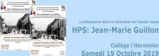HPS: Rencontre avec Jean-Marie Guillon, le 19/10/2019