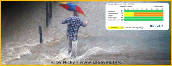 Le Var placé en Vigilance météo Orages et Pluie-Inondation 07-08/10/18