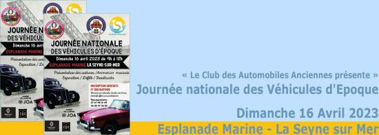 Journée nationale des Véhicules d'Epoque, le 16 Avril 2023 à La Seyne