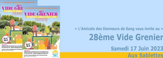 Grand Vide-Grenier, le Samedi 17/06/2023 aux Sablettes