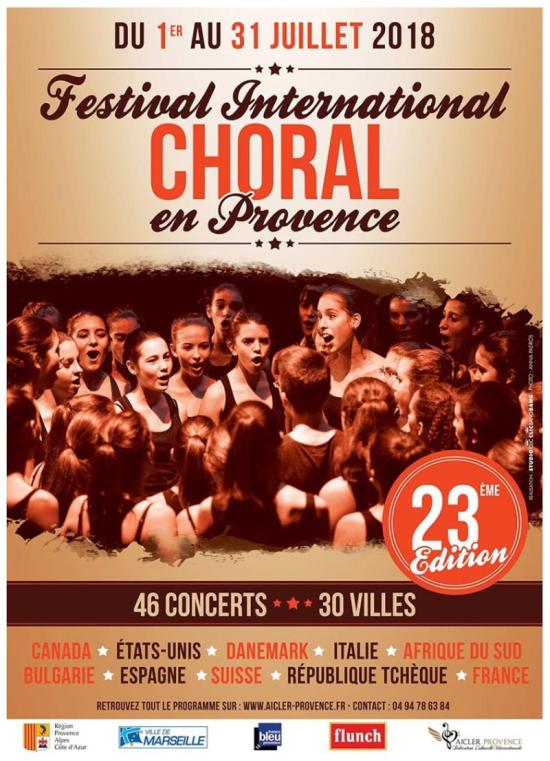 Le 23ème Festival Choral international en Provence, les 07 et 08 Juillet 2018 à La Seyne Le 23ème Festival Choral international en Provence, les 07 et 08 Juillet 2018 à La Seyne