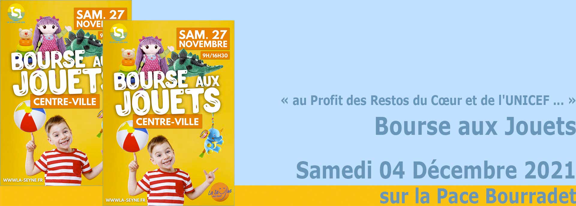 Bourse aux Jouets:&nbsp;Samedi 27 Novembre 2021 au&nbsp;Centre-Ville