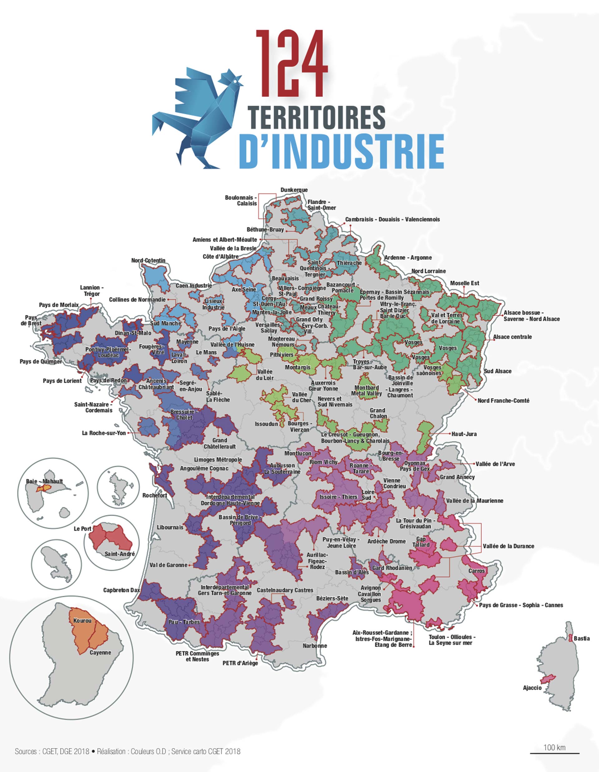 Carte des Territoires d'industrie