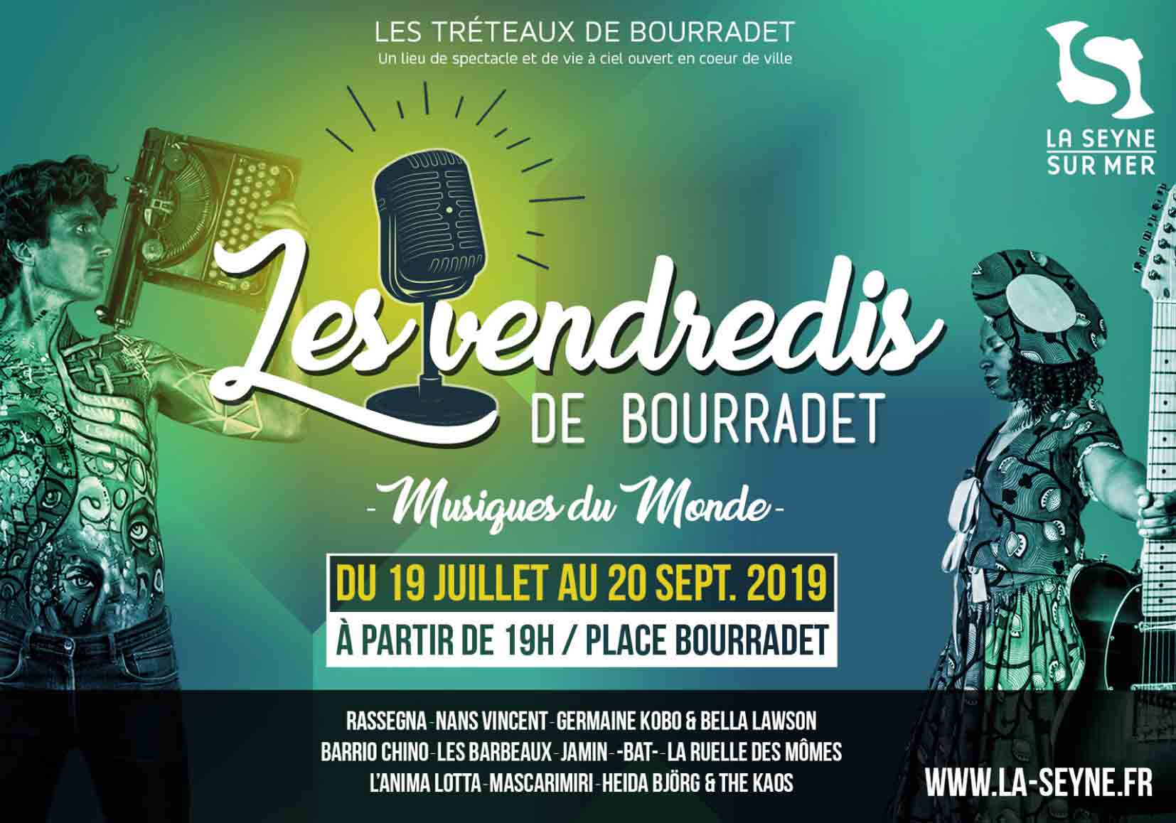 Les Vendredis de Bourradet 2019, du 18 Juillet au 20 Septembre - La Seyne: Les Vendredis de Bourradet 2019, du 18 Juillet au 20 Septembre -