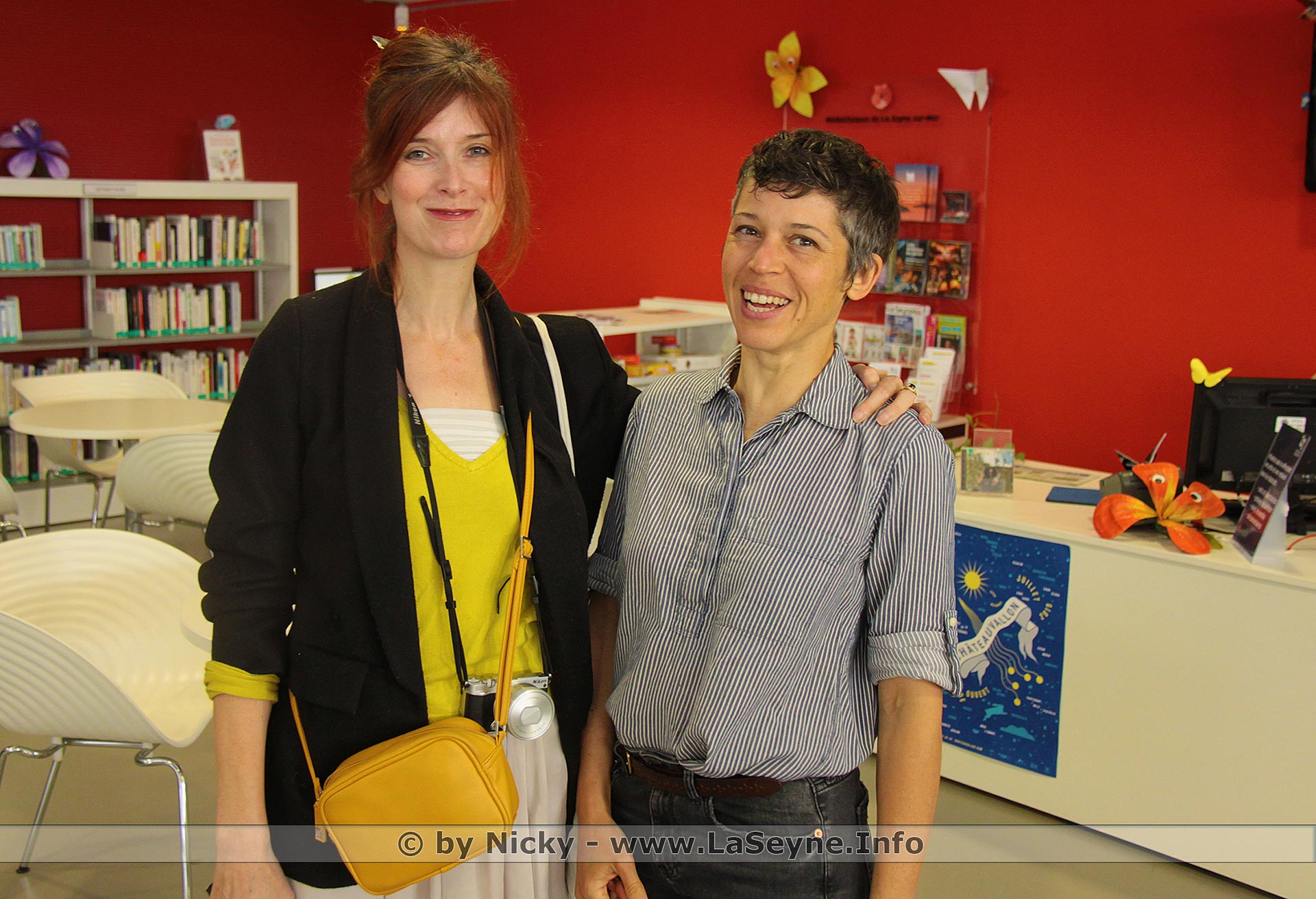 Lise Kubli et Lucie Albon à La Médiathèque Andrée Chedid Lise Kubli et Lucie Albon à La Médiathèque Andrée Chedid