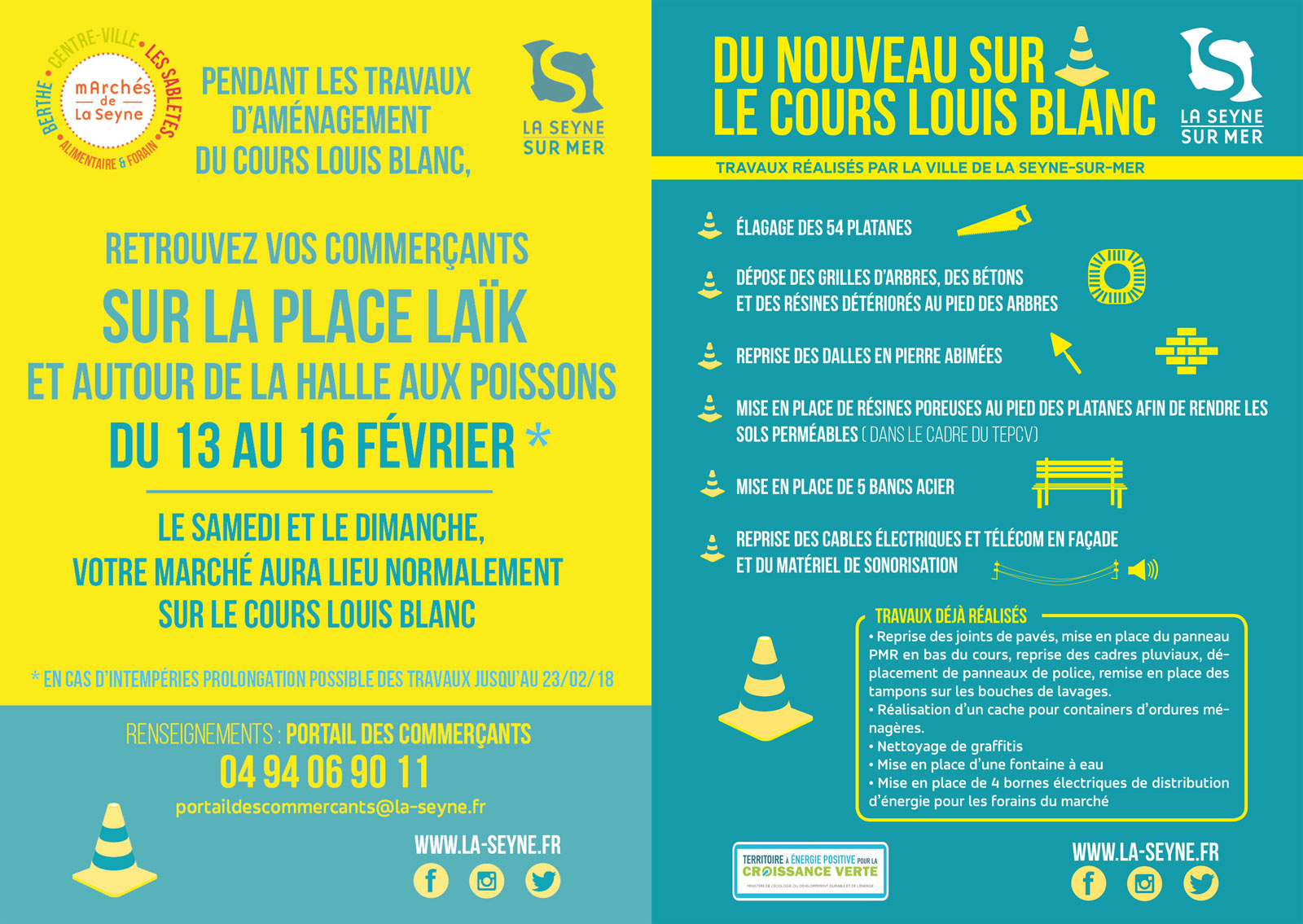 Reprise des Travaux du Cours Louis-Blanc le 12 Février 2018