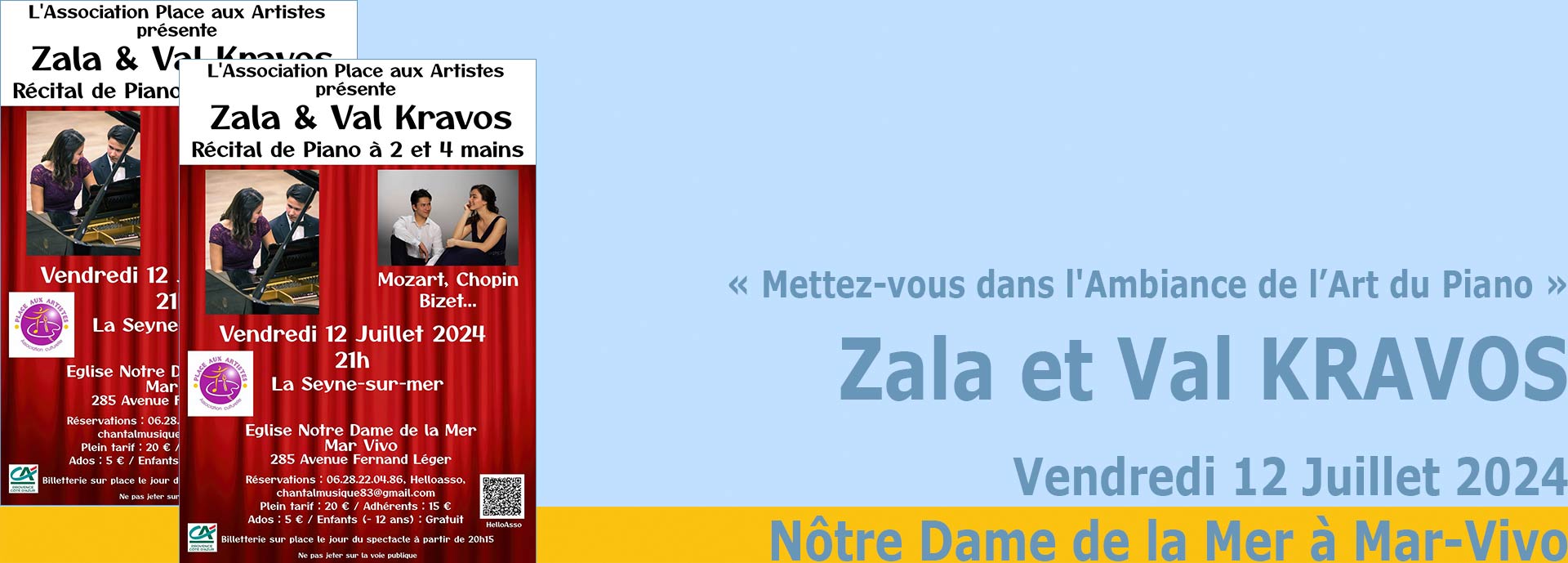 La Seyne sur Mer: Un Concert exceptionnel de Piano à deux et quatre Mains, le 12/07/2024 à La Seyne-sur-Mer -