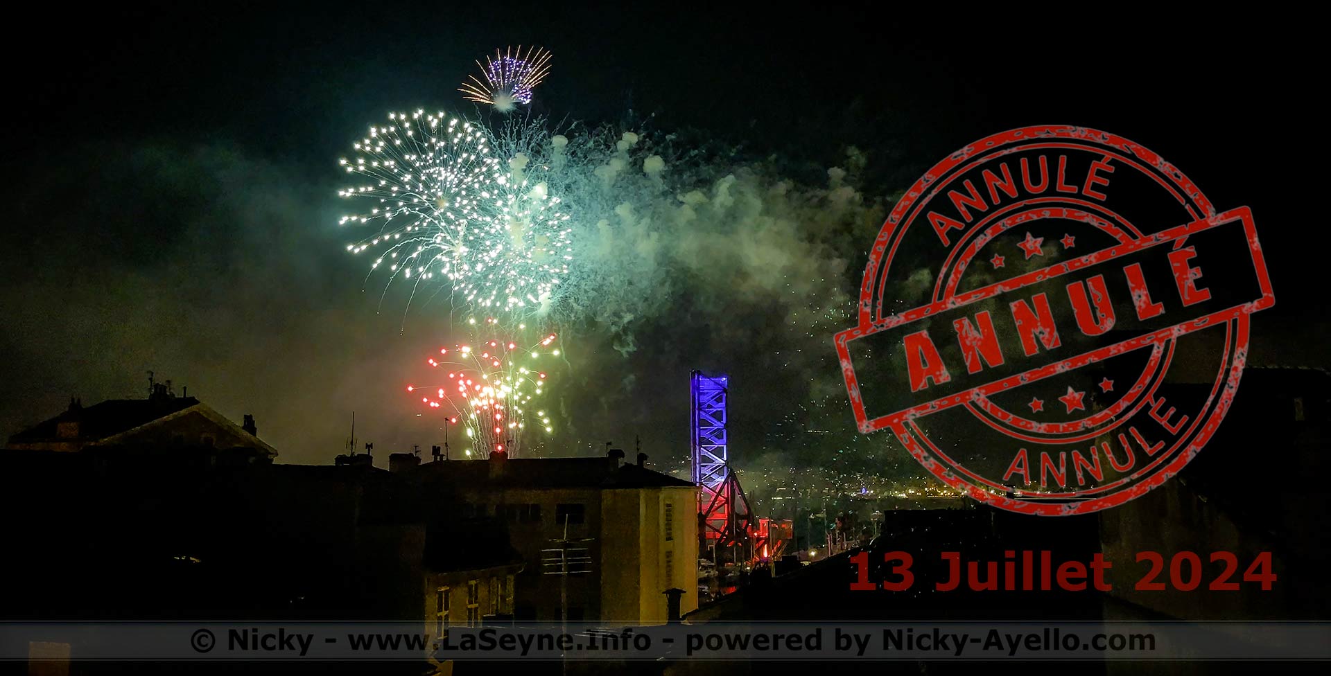 La Seyne sur Mer: Feu d'Artifice du 13 Juillet 2024 au Parc de la Navale annulé à La Seyne-sur-Mer -