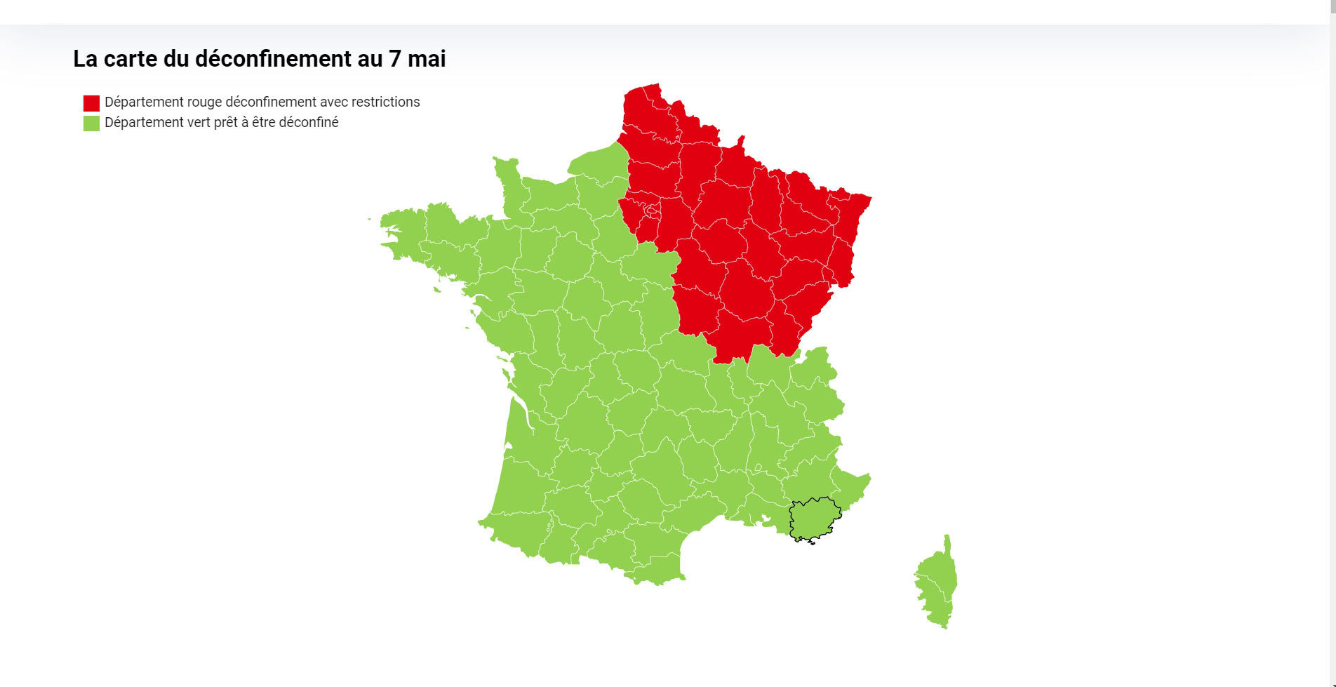 La Carte Déconfinement rouge/vert - cliquer ici